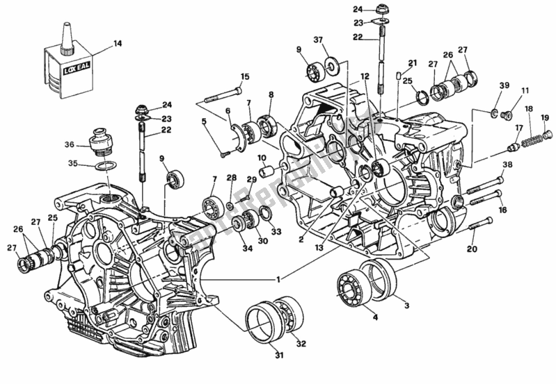 Todas as partes de Bloco Do Motor do Ducati Supersport 900 SS USA 1993